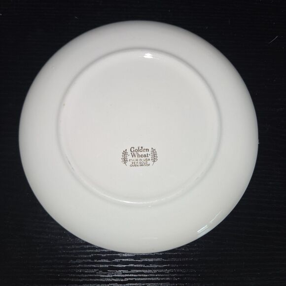 Homer Laughlin Golden Wheat Dishes with 22K Gold Trim ~ 7.25" Salad Plate - Picture 2 of 5